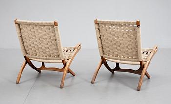 FÄLLSTOLAR, ett par, kopia efter "Folding Chair" Hans J Wegners, Jugoslavien, 1900-talets andra hälft.