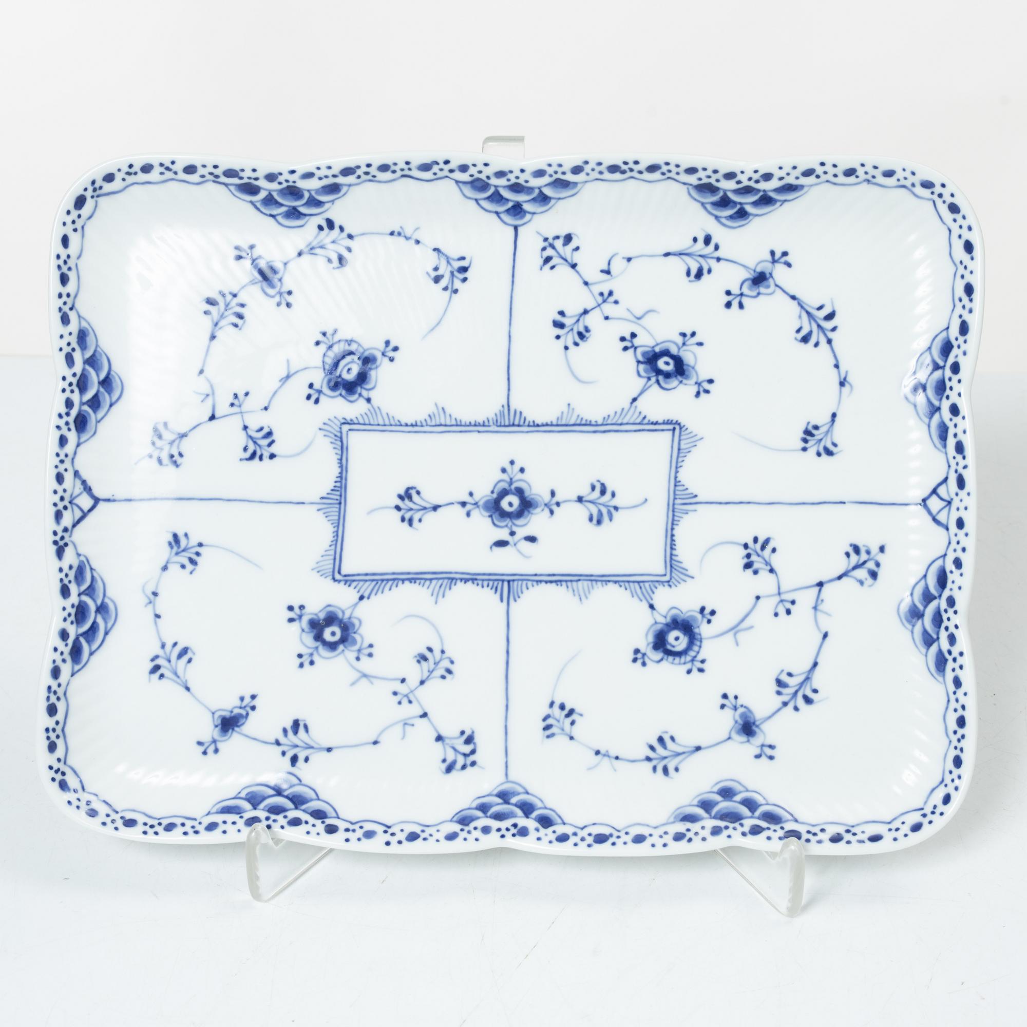 Royal Copenhagen, a 58-piece porcelain 'Blue Fluted' dinner and tea service, Denmark, mostly 1889-1934 but some pieces 1950-1984.