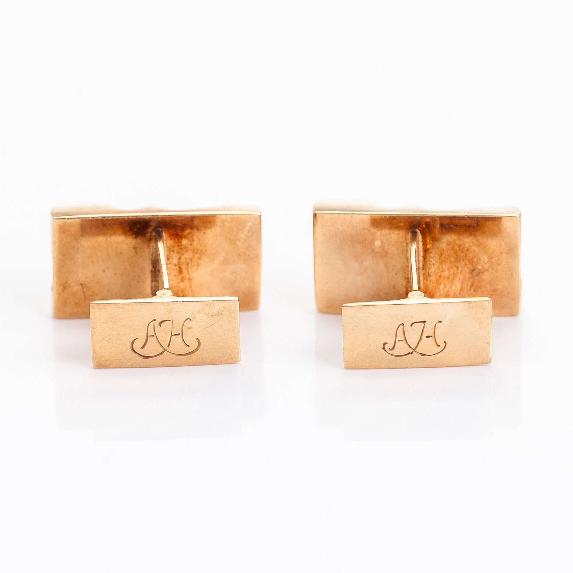 Björn Weckström, cufflinks, "Kultaraanu", 14K gold, Lapponia 1966.