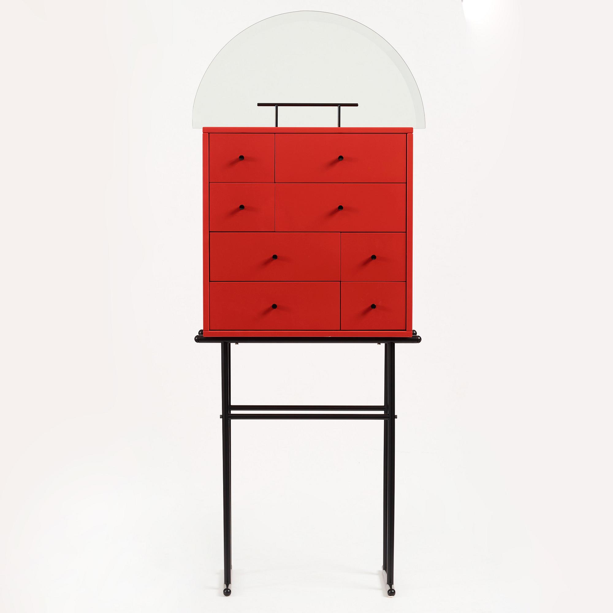 Kersti Sandin & Lars Bülow, a "Hommage Josef Frank", cabinet for Karl Andersson & Söner, Husqvarna, Sweden 1985.