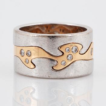 GEORG JENSEN, "Fusion". Ringar, 3 st, 18K guld med briljantslipade diamanter. Nina Koppel.