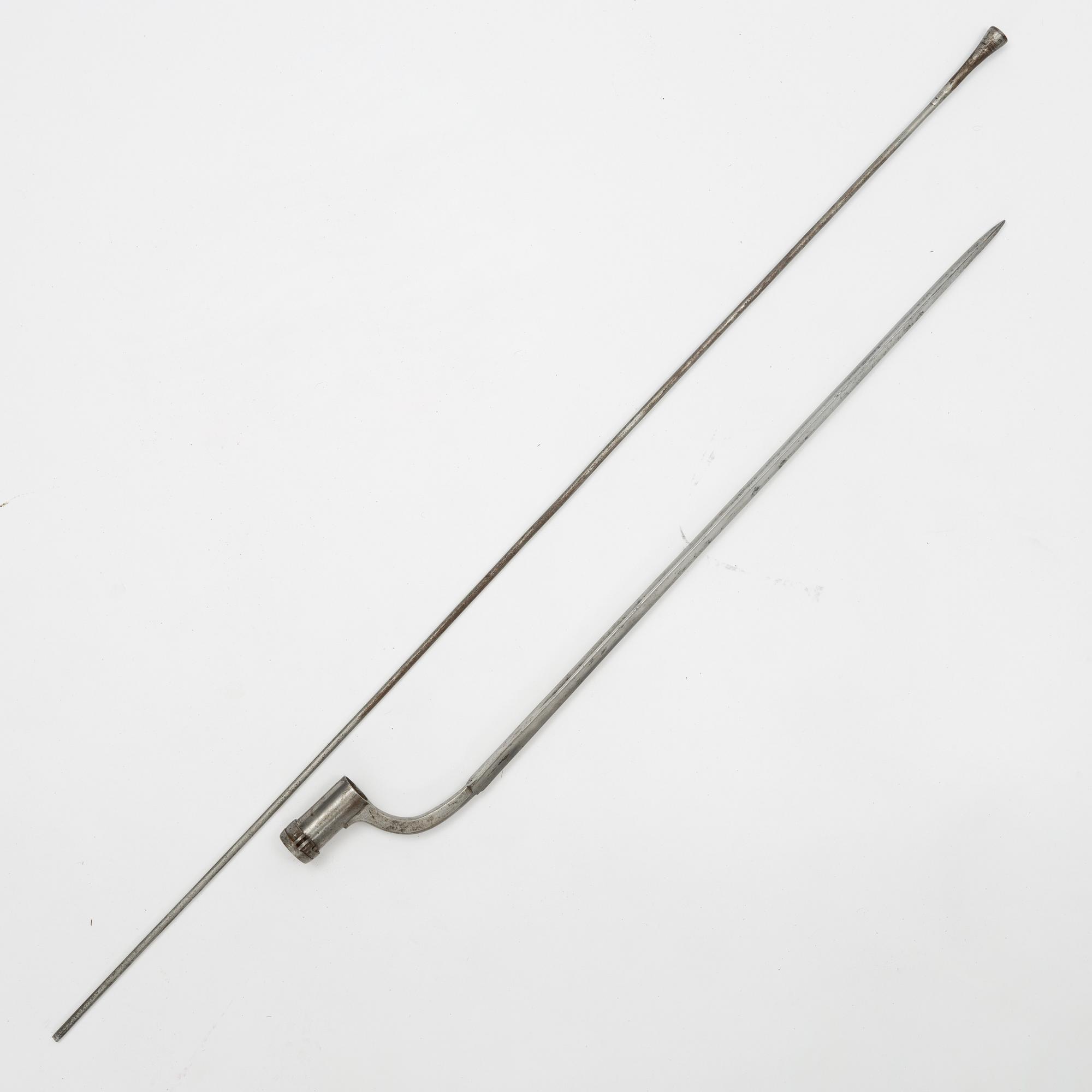 A Swedish percussion rifle 1845-54 pattern with bayonet.