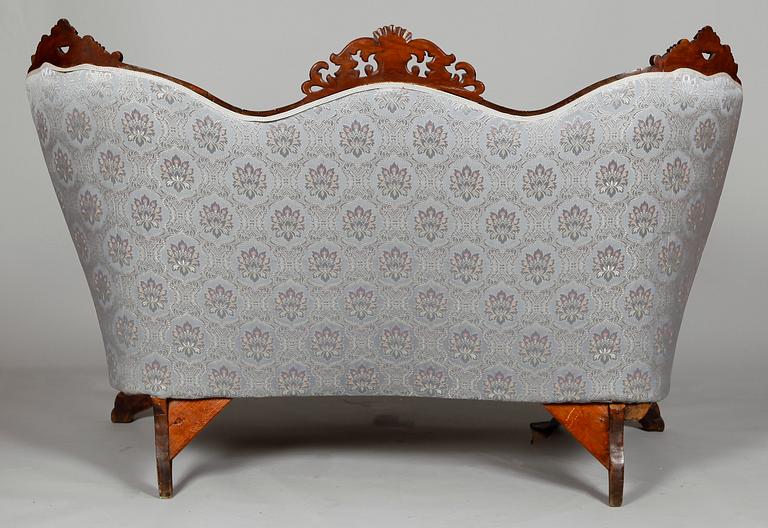 SOFFA OCH STOLAR, 2 st, nyrokoko, 1800-tal.