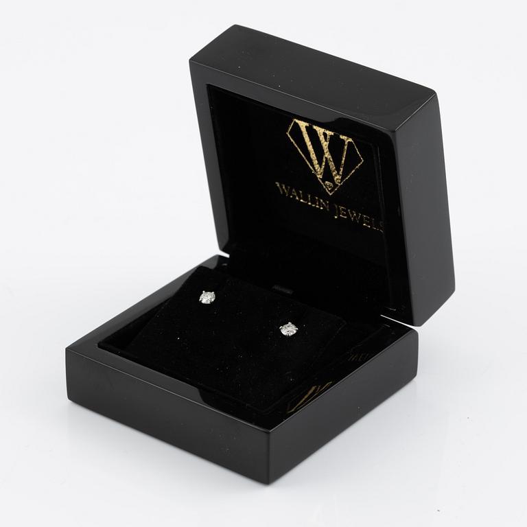 Earrings, 18K white gold with brilliant-cut diamonds.