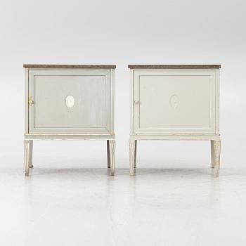 Bedside tables, a pair, Nordiska Kompaniet, early 20th century.