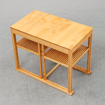 CARL MALMSTEN, a set of three nesting birch tables 'Släden' (The sled), City Möbler AB.