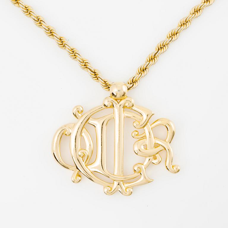 Dior necklace in gold metal.