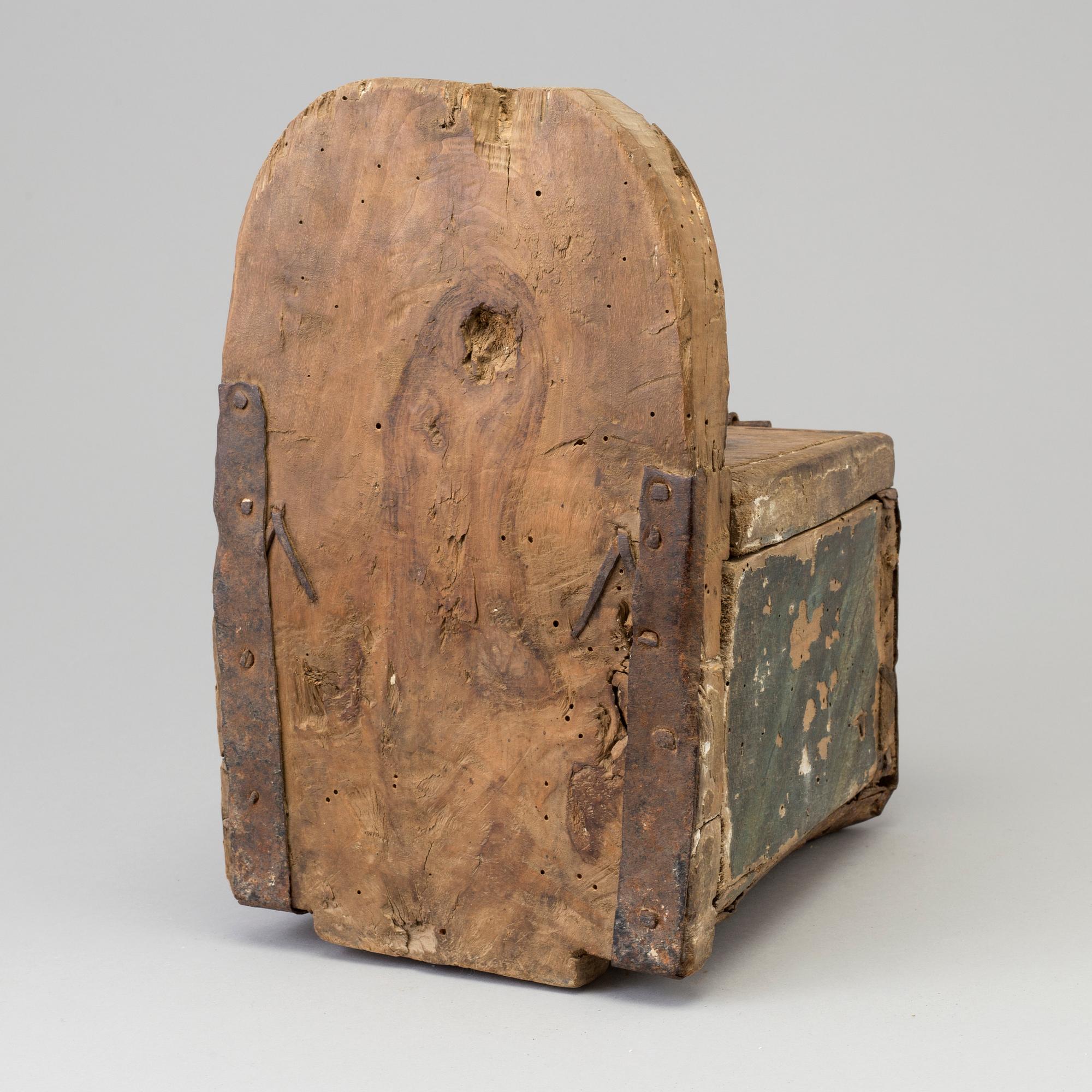 A WOODEN COLLECT BOX,
Probably 17th century.