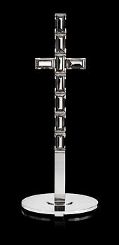 A Wiwen Nilsson sterling and facet cut rock crystal cross, Lund 1957.