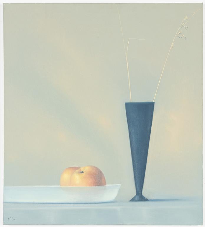 Peter Frie, Still Life with Vase and Apple.