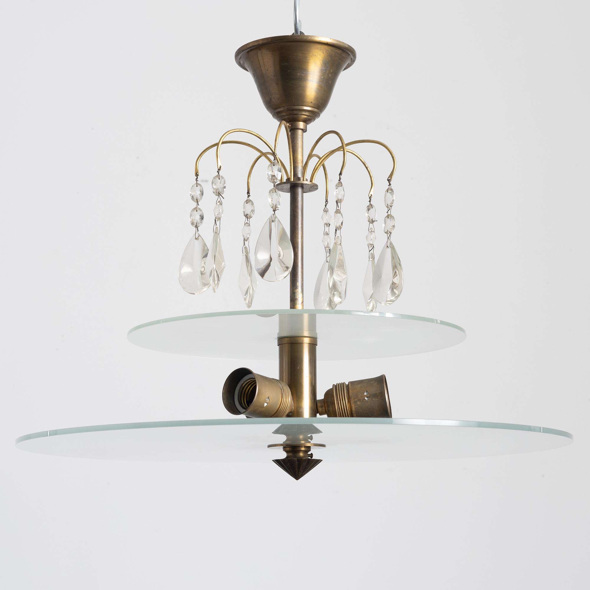 Erik Tidstrand, a model "26856" ceiling lamp, Nordiska Kompaniet, 1920s.