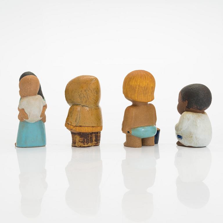 Lisa Larson, "Världens barn", four stoneware figurines for Gustavsberg.