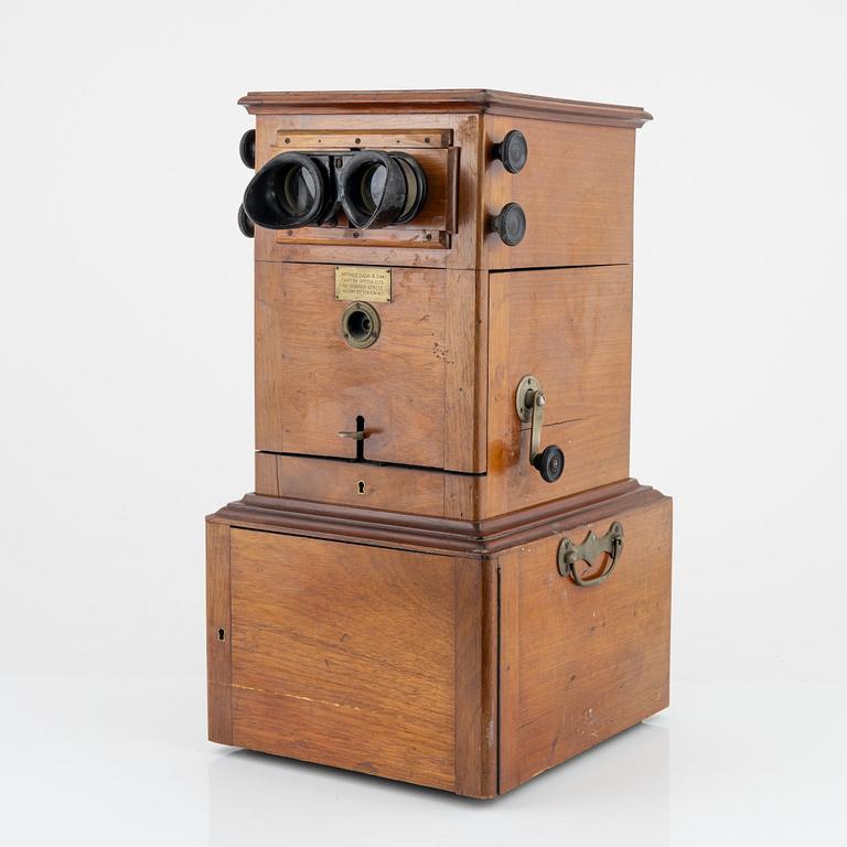 Mahogany tabletop stereoscope, circa 1900.