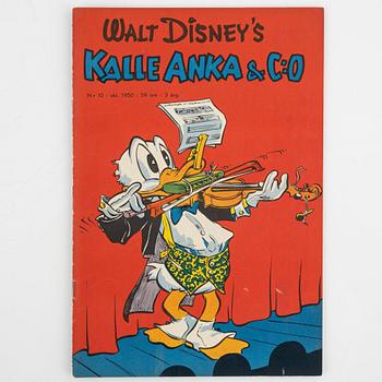 Serietidningar, "Kalle Anka & Co", 14 st, komplett årgång 1950.