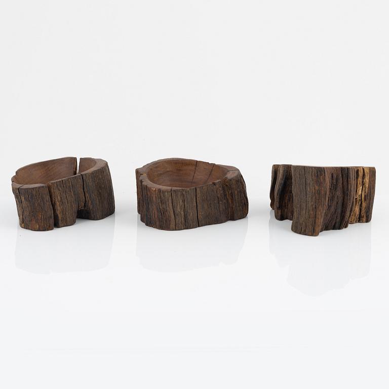 Magnus Ek, a set of three oak bowls for Oaxen Krog.