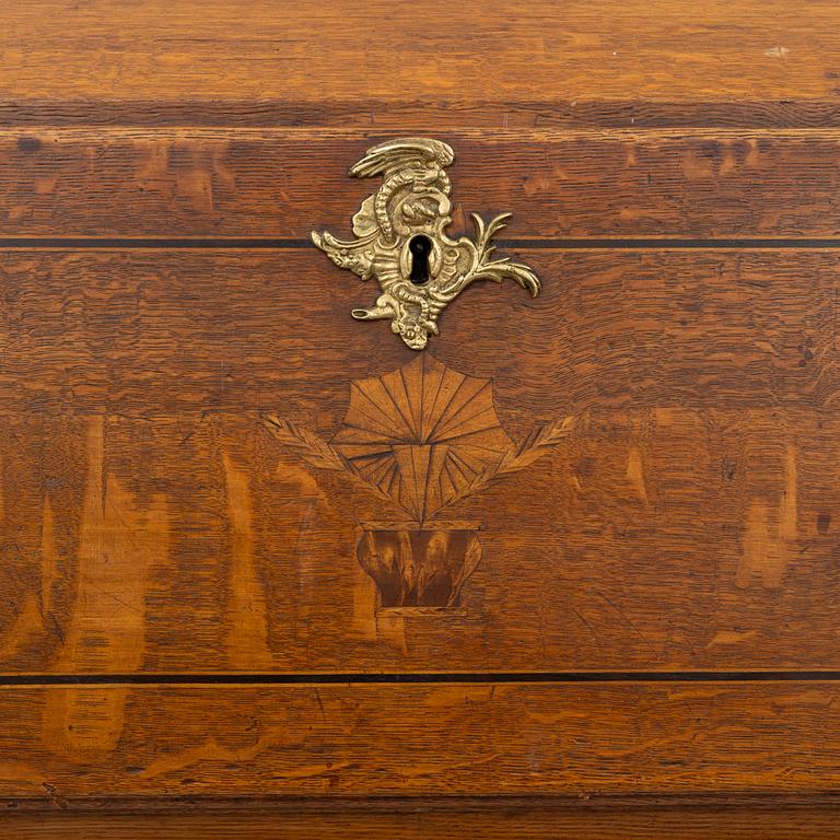 An oak secretaire, first half of the 19th century.