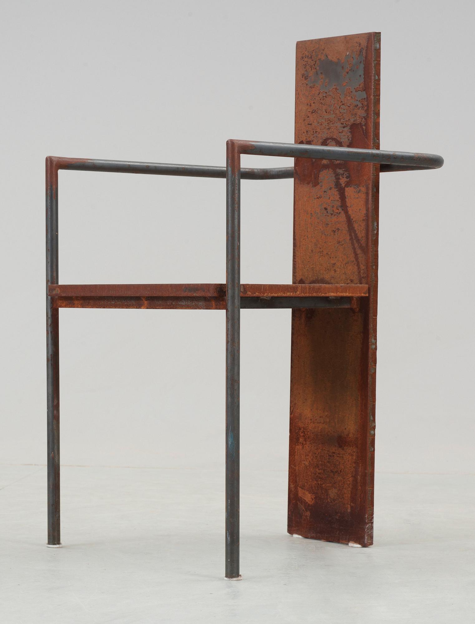 A Jonas Bohlin 'Iron Concrete' chair, Källemo AB, Värnamo 1987.