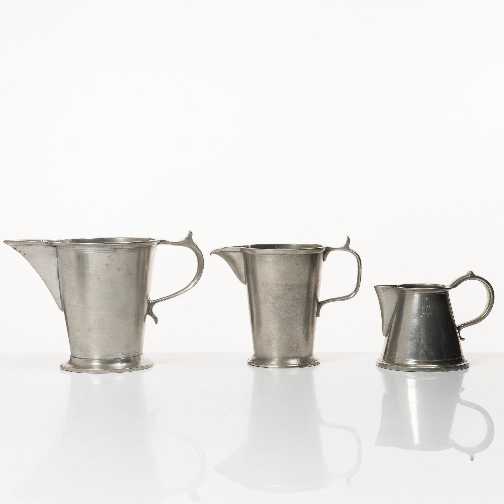 Measuring vessels/measures, 11 pcs. various masters. 19th century.