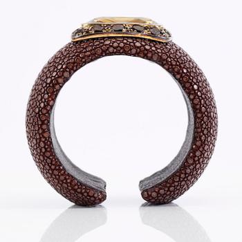 ARMRING, silver, citrin och topaser.