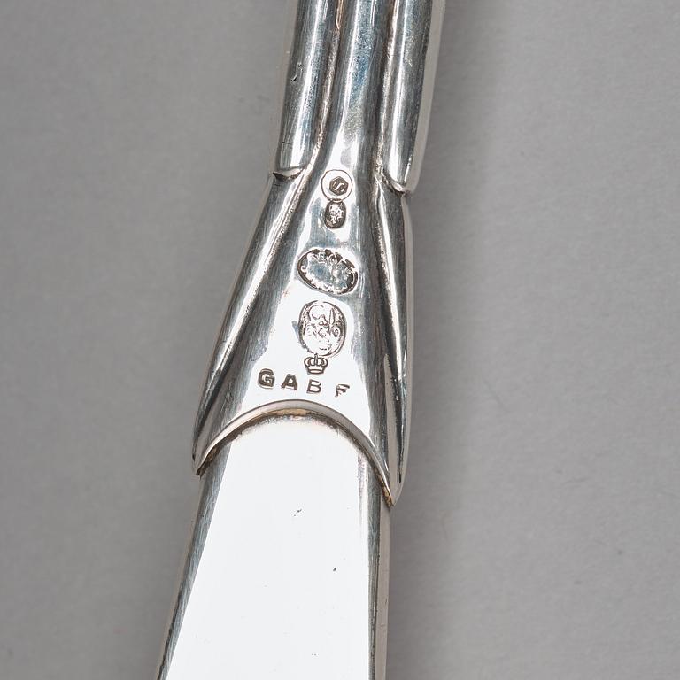 Georg Jensen, a shoehorn and a tool for tying shoe laces, Copenhagen ca 1918-20, 830/ 1000 silver.