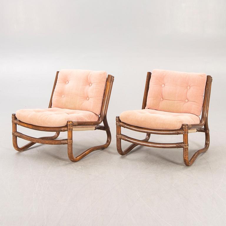 Armchairs, a pair, 1970s-80s.