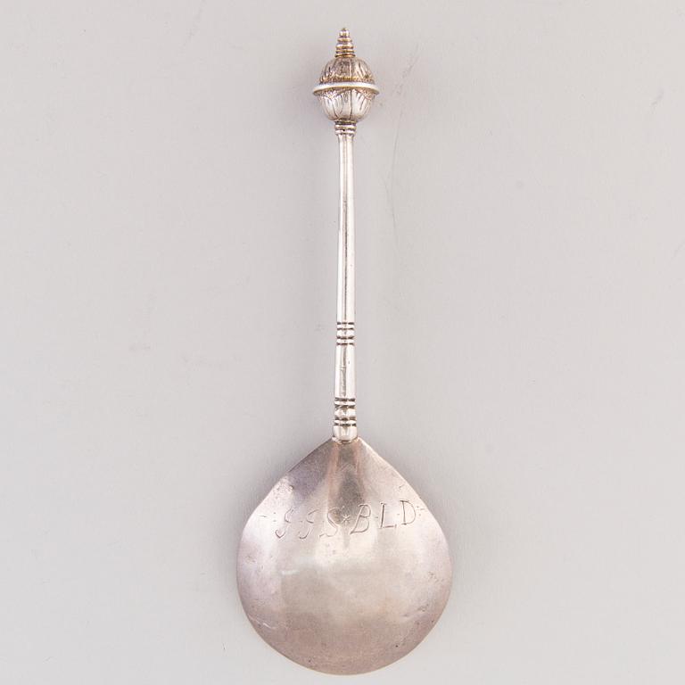 SKED, silver, oidentifierad silversmed, 1600-tal.