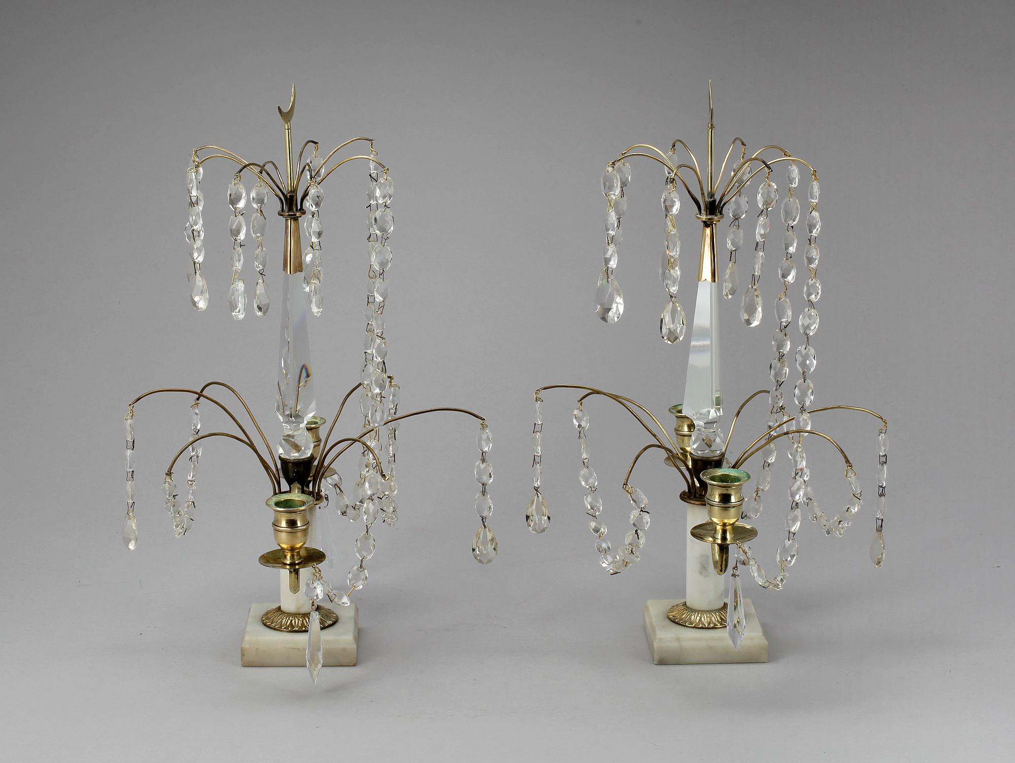 BORDSLYSTRAR, ett par, gustaviansk stil, 1800-tal.