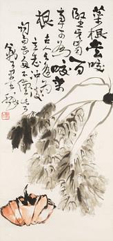 1652. Li Kuchan, A Chinese hanging scroll, signed.