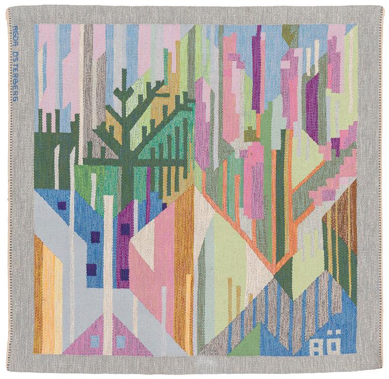 Agda Österberg, a tapestry, 'matta 307' flat weave and tapestry weave, c. 175 x 178 cm, signed AÖ.