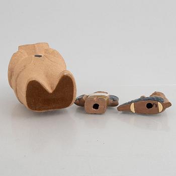 Lisa Larson, figuriner, 9 st, stengods, bl.a. ur serien "Lilla Zoo", Gustavsberg.