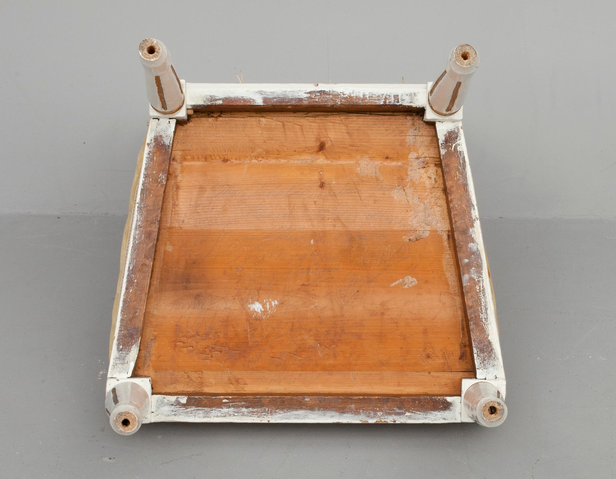 STOL, gustaviansk, signerad ILG (Johan Lindgren), 1700-talets slut.