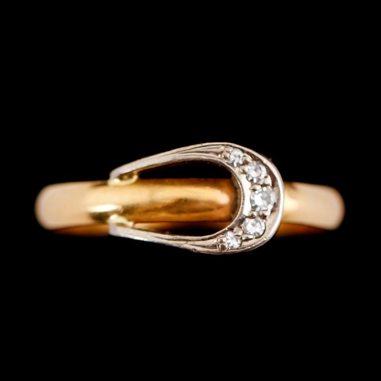 RING, 18 k guld med mindre briljanter 0.07ct enligt gravyr, Alton, 1986.