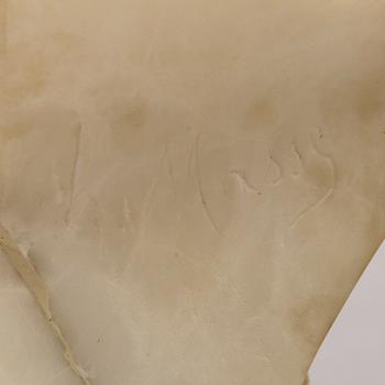 AN RENÉ CHARLES MASSÉ, "Allegorie de la vigne", after, signed female alabaster bust on a pedestal.