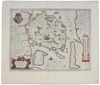 KARTA, Fyn, Danmark, Blau, ca 1660.
