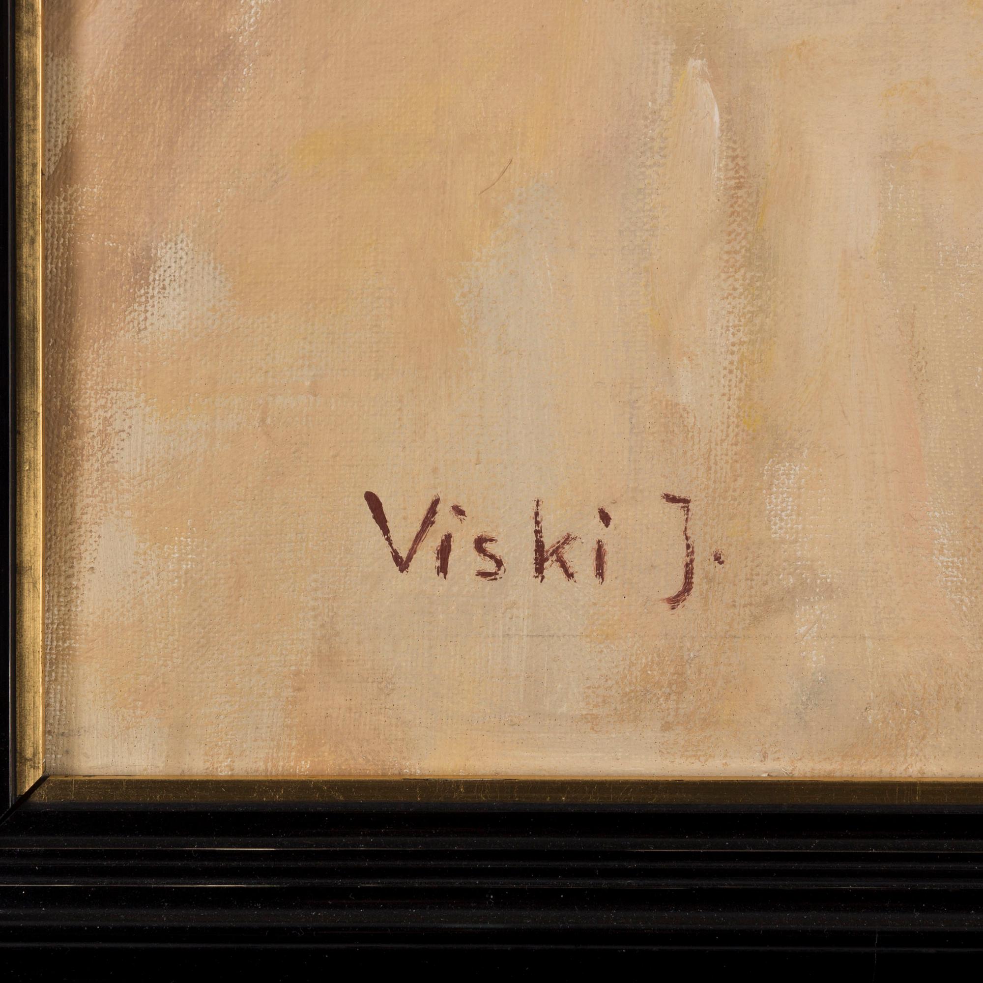 JANOS VISKI, oil on canvas, signed.