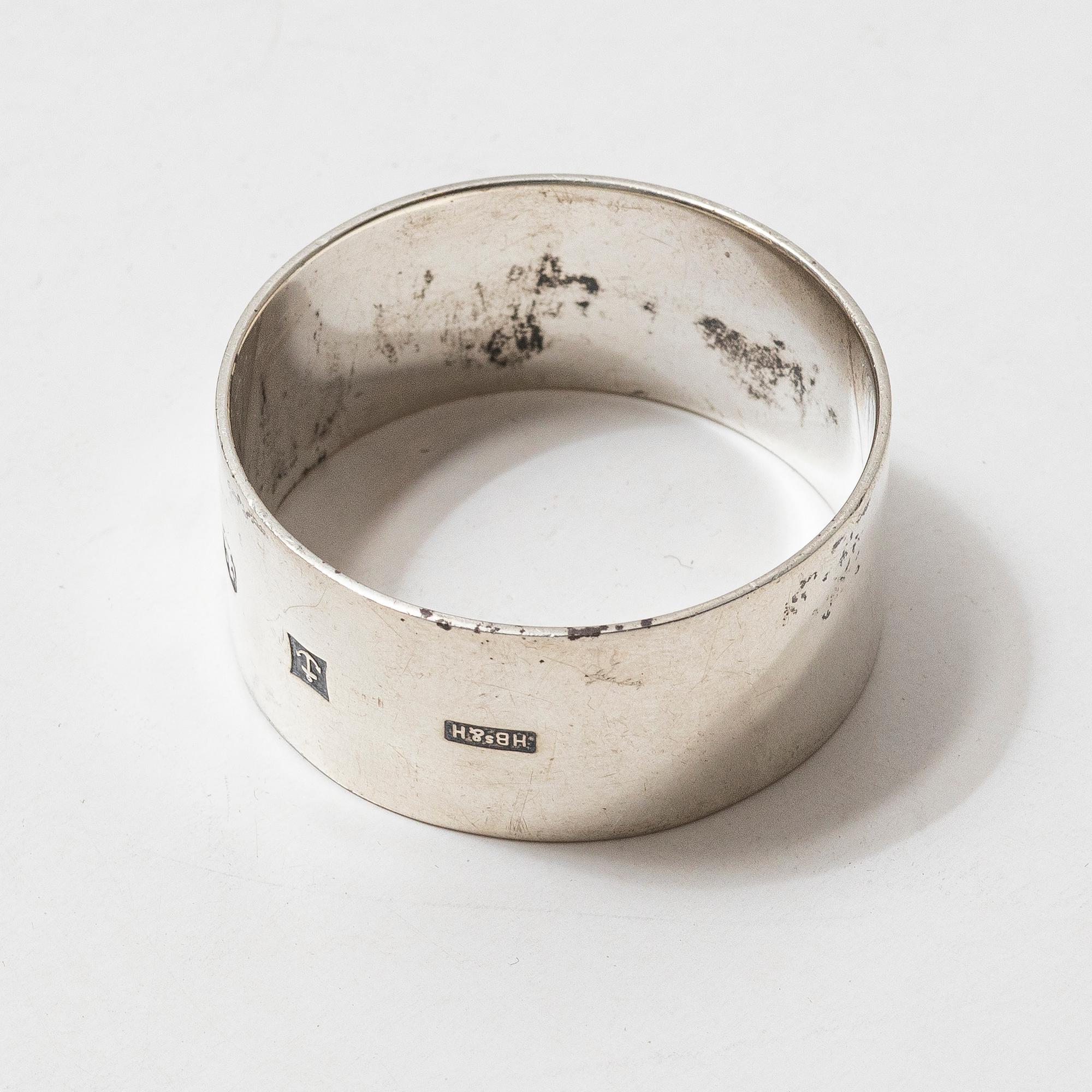 Table spoons, 8 pcs, and a napkin ring, silver, including WA Bolin, Stockholm.