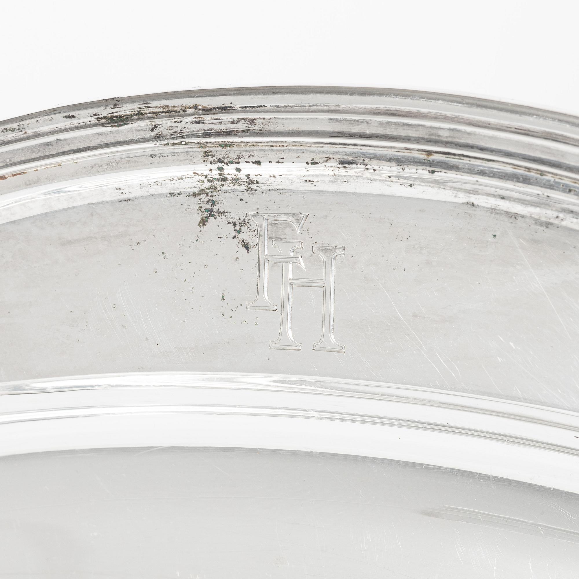 Tray, silver, Germany, 20th century.