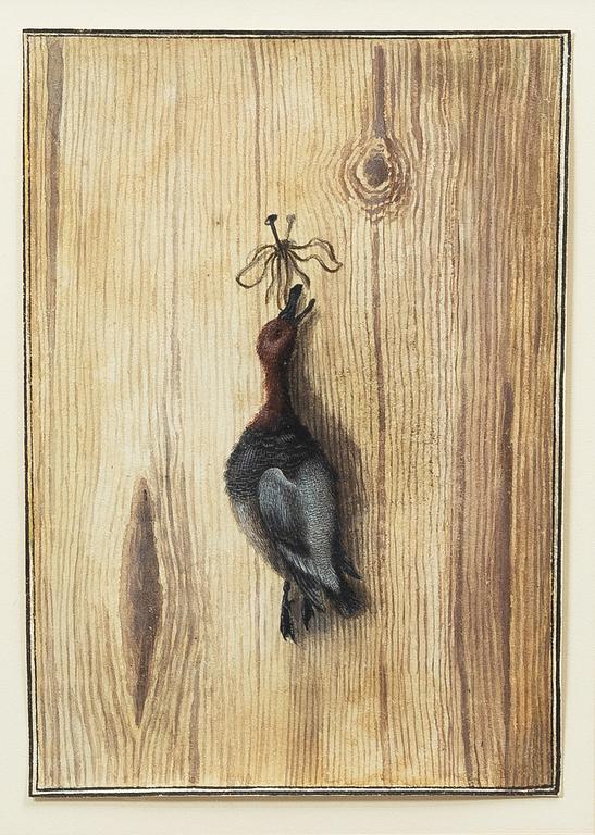 Unknown artist, likely Germany, watercolours, 2 pcs, game studies, 19th century.