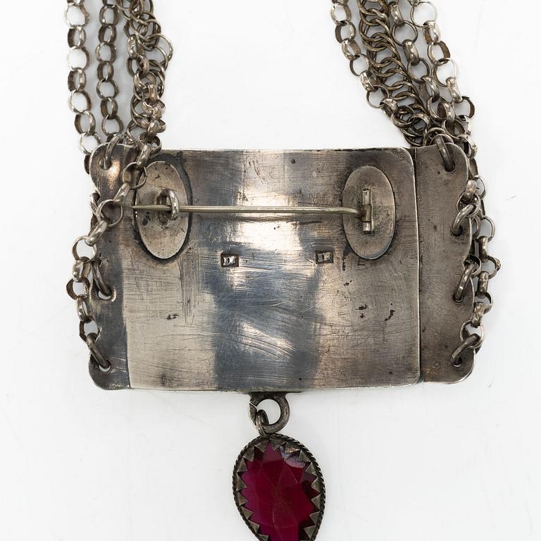 A Swedish silver neck clasp, mark probably of Johan Fagerberg, Karlskrona circa 1820.