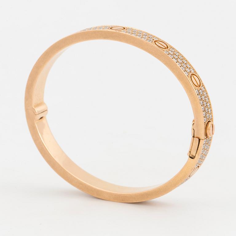 CARTIER, 'LOVE' armring med briljantslipade diamanter.