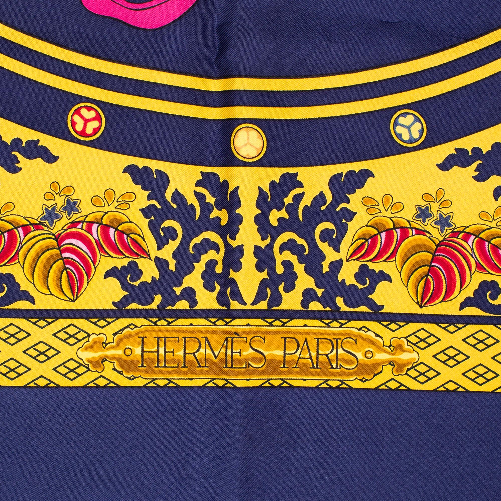 HERMÈS, 2 silk scarves, 'Nikko' & 'L'hiver'.