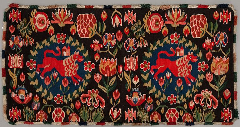 ÅKDYNA (agedyna), flamskväv, Skåne, sannolikt Oxie härad, 1800-tal. Ca 97 x 52 cm.