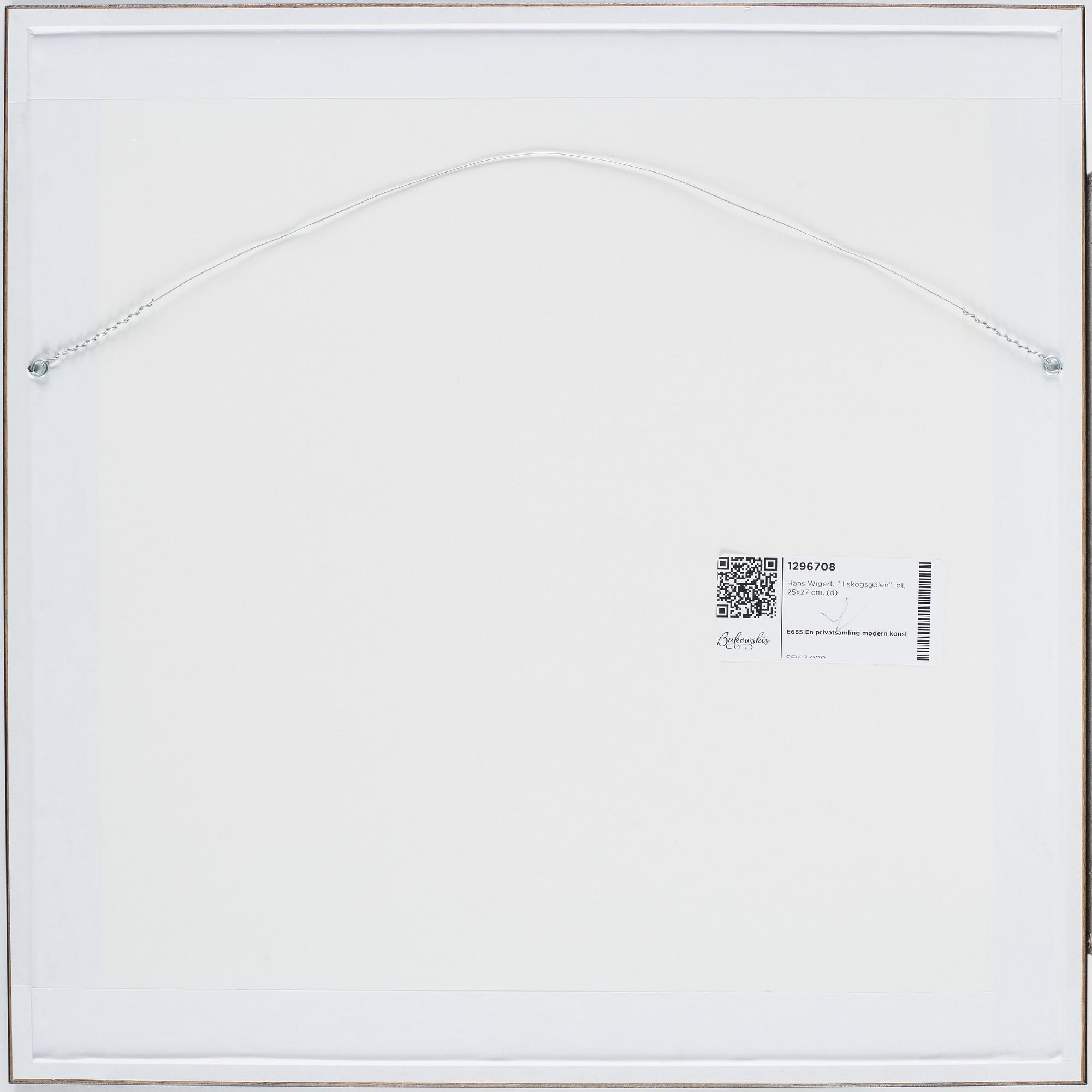 Hans Wigert, etching with watercolour, signed.