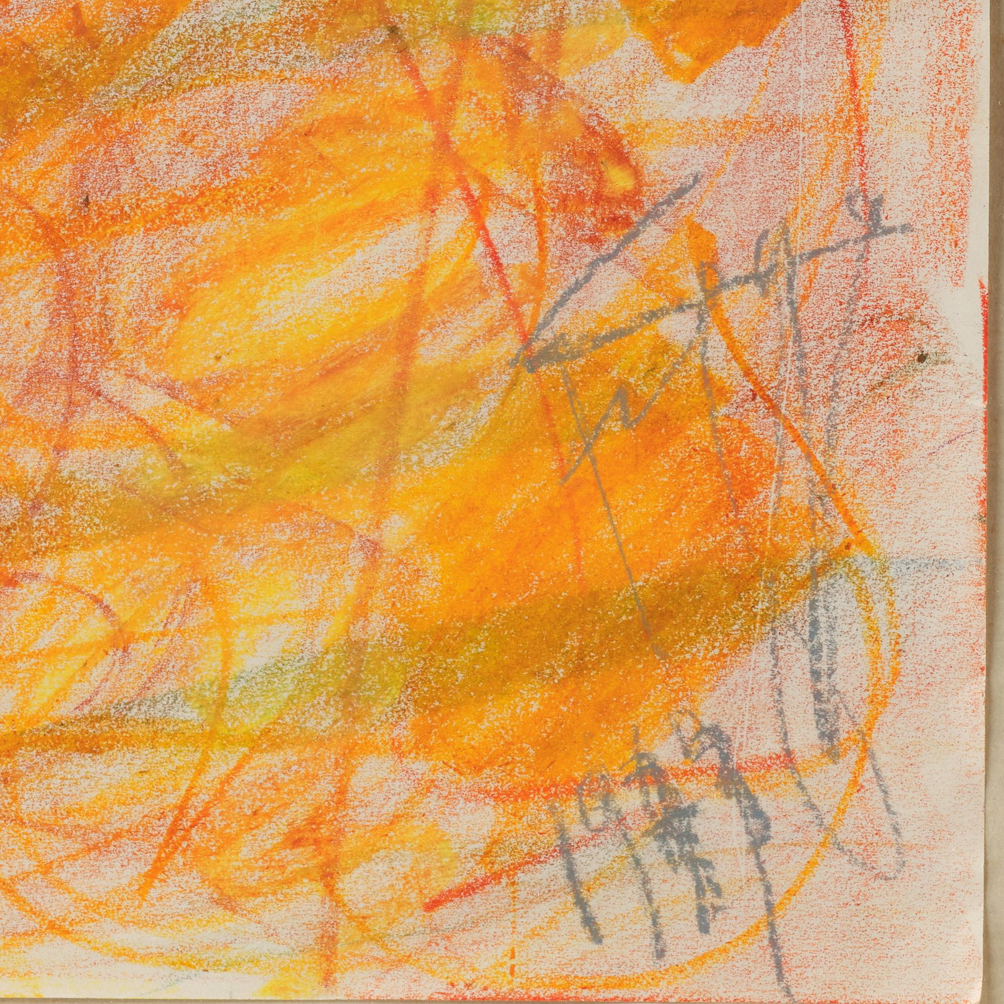 Eddie Figge, krita på papper, signerad och daterad 1973.