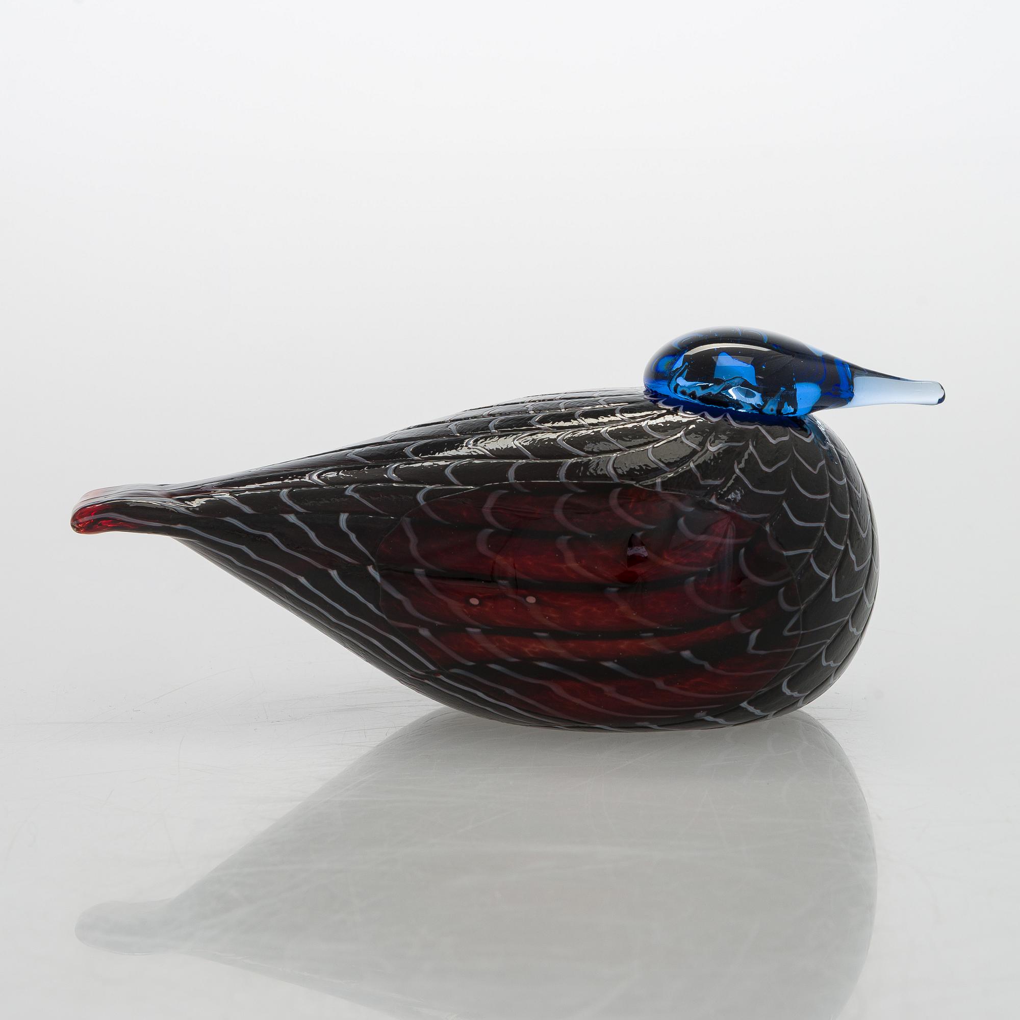 Oiva Toikka, lasilintu, signeerattu Oiva Toikka Nuutajärvi Notsjö Turun Sanomat.