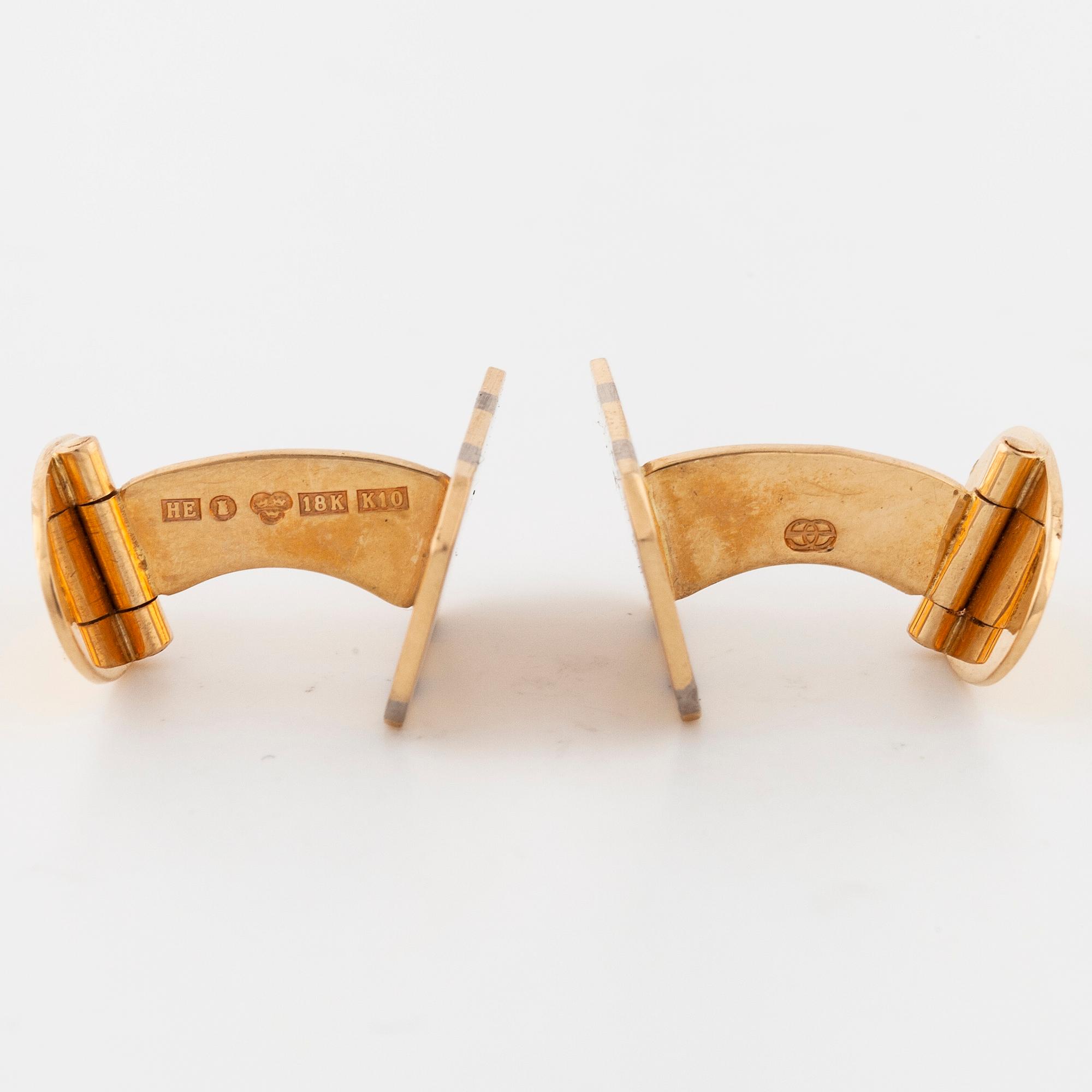 A pair of cufflinks by Engelbert, Stockholm, 1984.