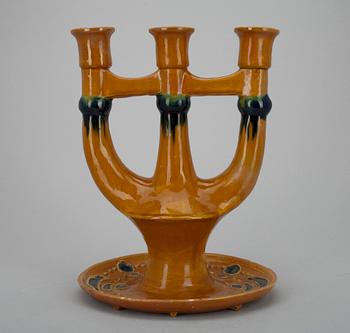 LJUSSTAKE, keramik, jugend, Tyskland ca 1900.