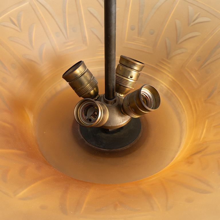 Edward Hald, a ceiling lamp, Orrefors, 1930s.
