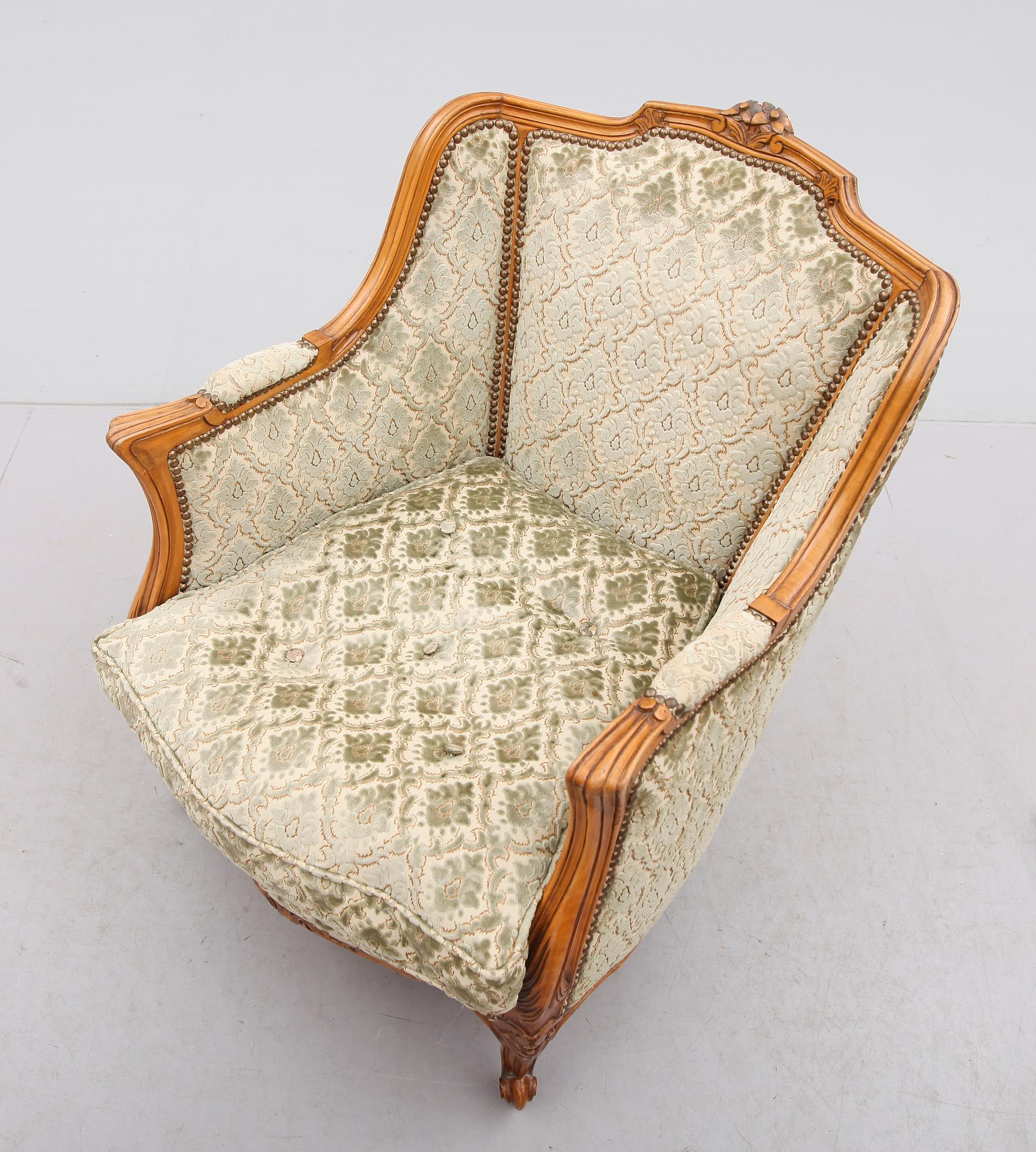 FÅTÖLJ, rokokostil, 1900-talets mitt.