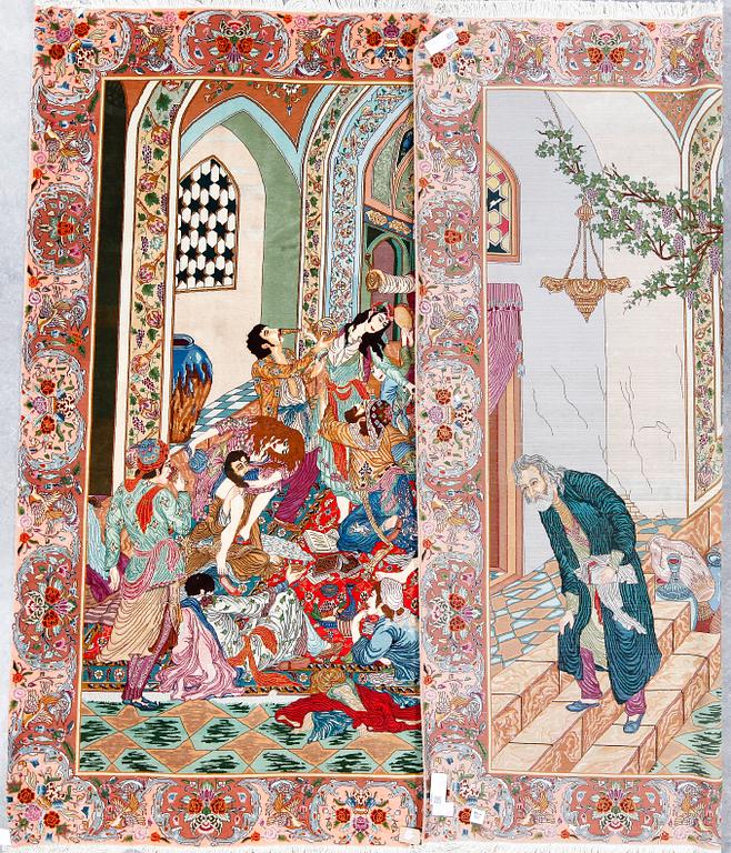 MATTA, Täbris, figural, part silk, ca 246x299 cm.